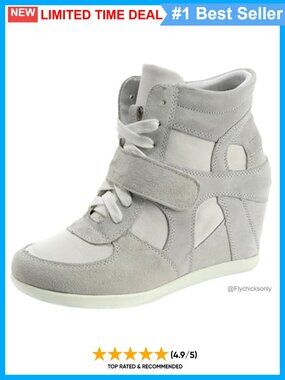 Wedge Fashion Sneakers Hook Loop Lace-Up